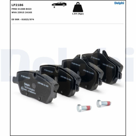 Jeu de quatre plaquettes de frein à disque DELPHI
