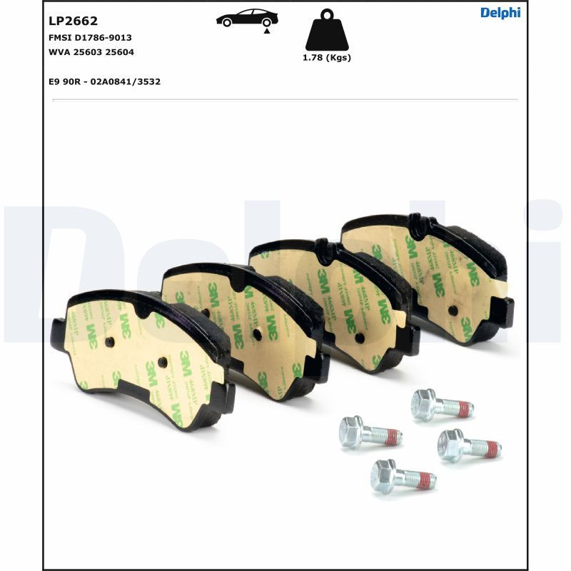 Jeu de quatre plaquettes de frein à disque DELPHI