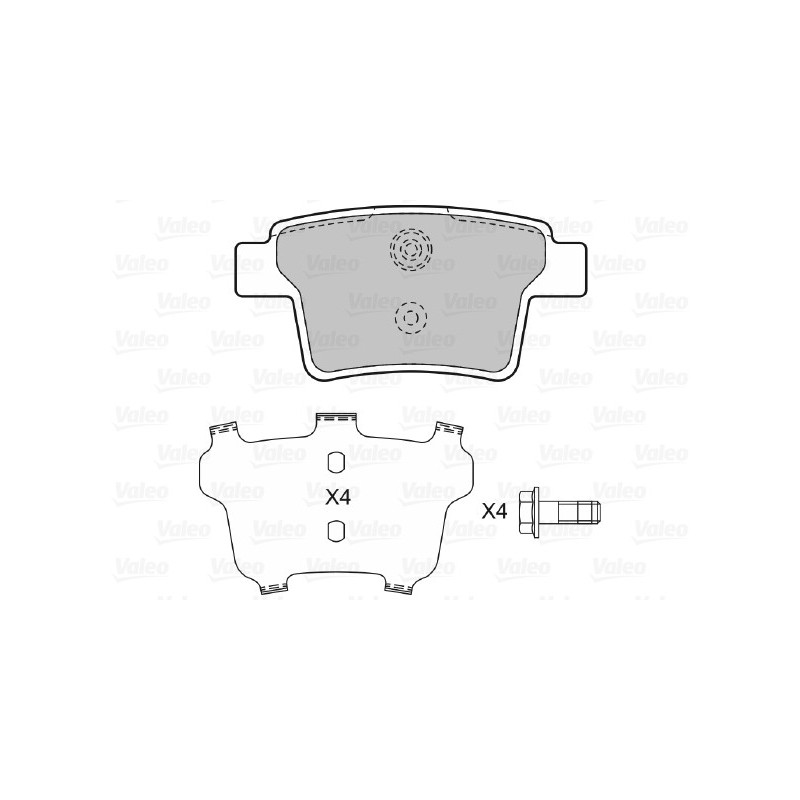 Jeu de quatre plaquettes de frein à disque VALEO