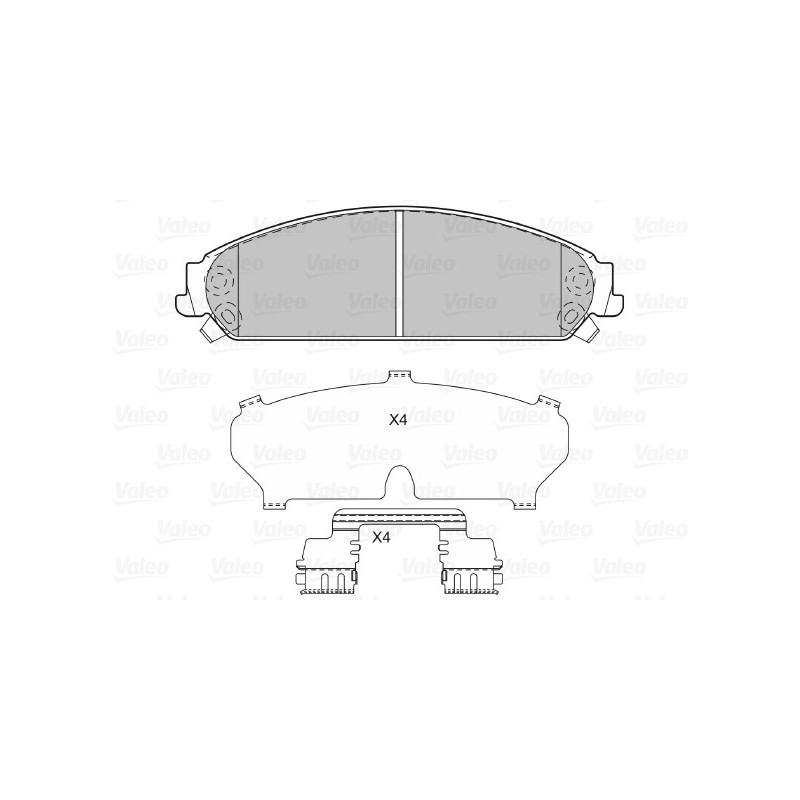 Jeu de quatre plaquettes de frein à disque VALEO