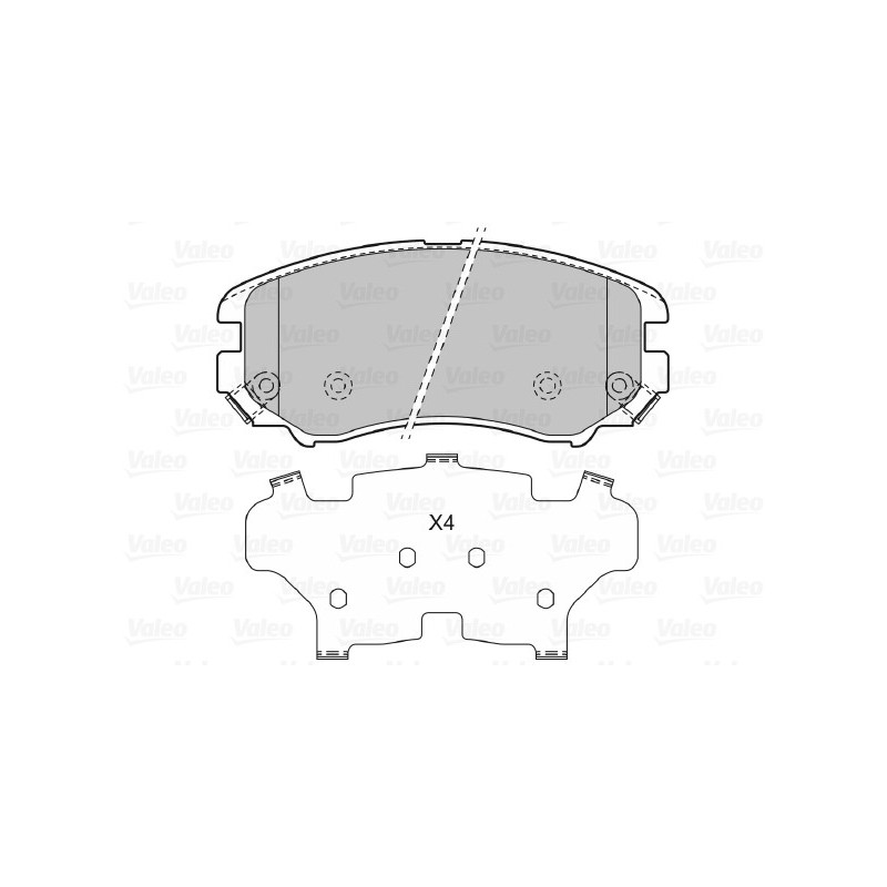 Jeu de quatre plaquettes de frein à disque VALEO
