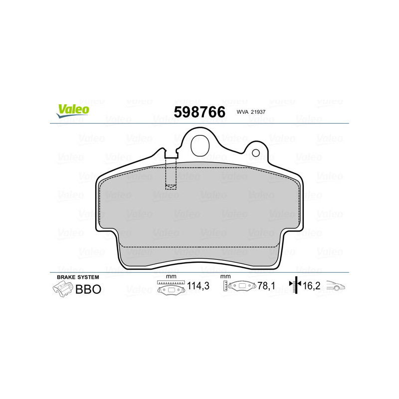 Jeu de quatre plaquettes de frein à disque VALEO