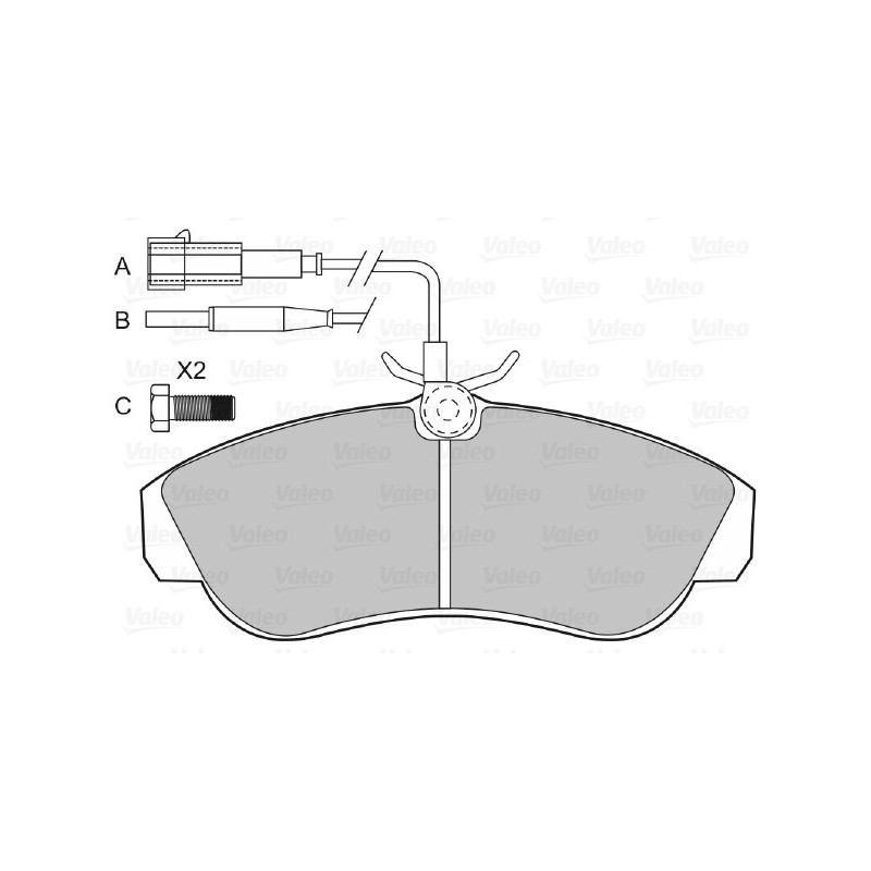 Jeu de quatre plaquettes de frein à disque VALEO