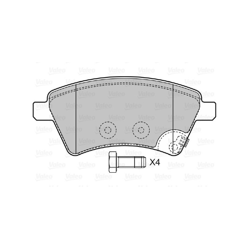 Jeu de quatre plaquettes de frein à disque VALEO