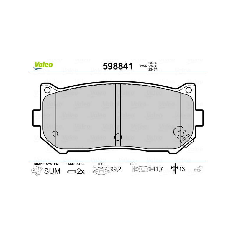 Jeu de quatre plaquettes de frein à disque VALEO