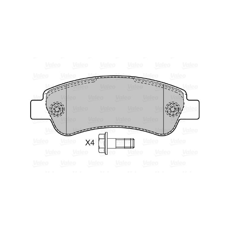 Jeu de quatre plaquettes de frein à disque VALEO