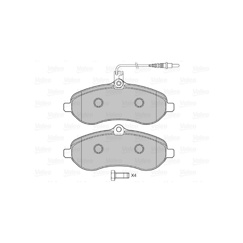 Jeu de quatre plaquettes de frein à disque VALEO