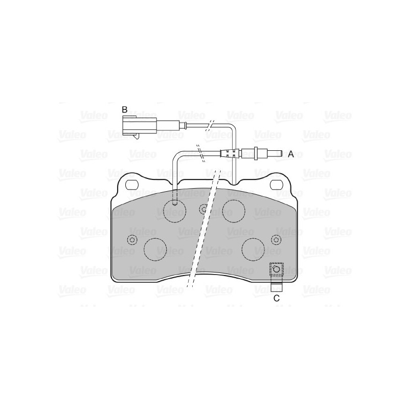 Jeu de quatre plaquettes de frein à disque VALEO