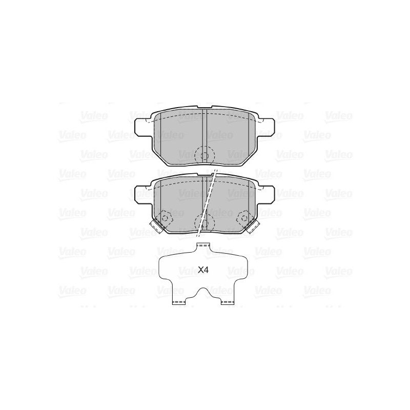 Jeu de quatre plaquettes de frein à disque VALEO