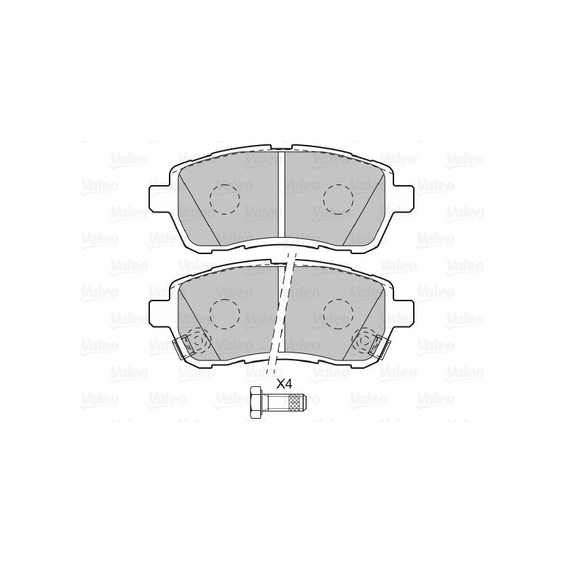 Jeu de quatre plaquettes de frein à disque VALEO