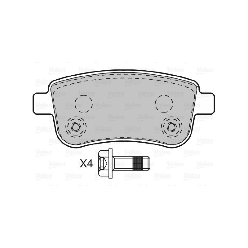 Jeu de quatre plaquettes de frein à disque VALEO