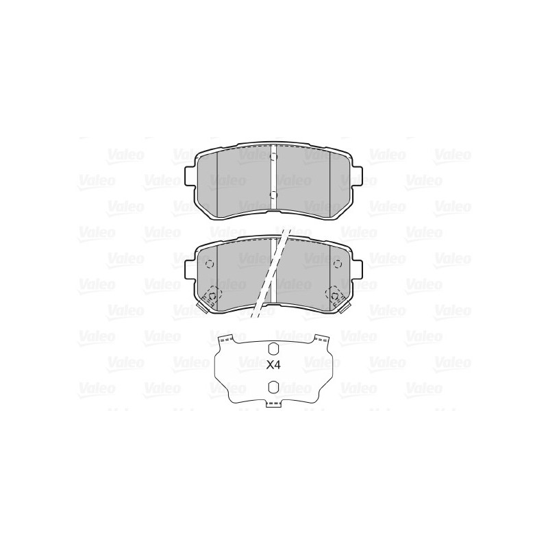 Jeu de quatre plaquettes de frein à disque VALEO