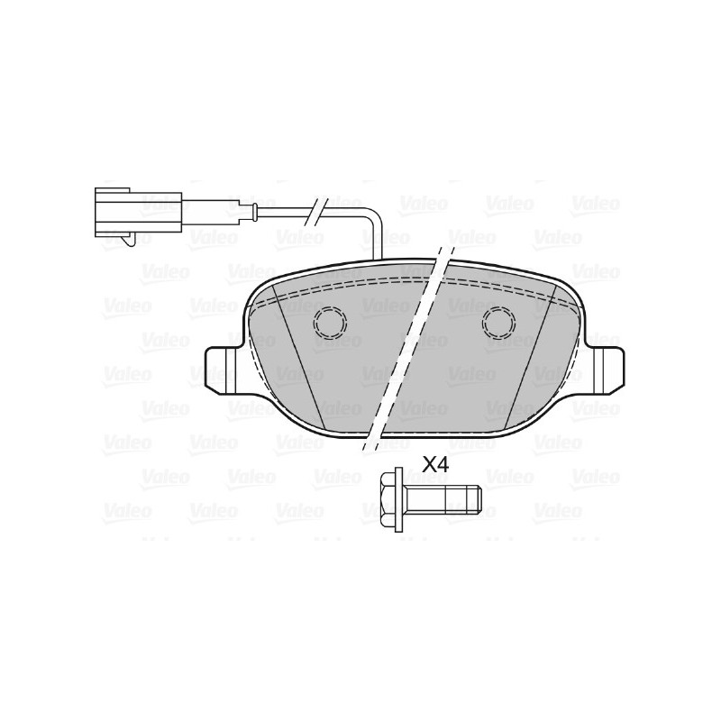 Jeu de quatre plaquettes de frein à disque VALEO