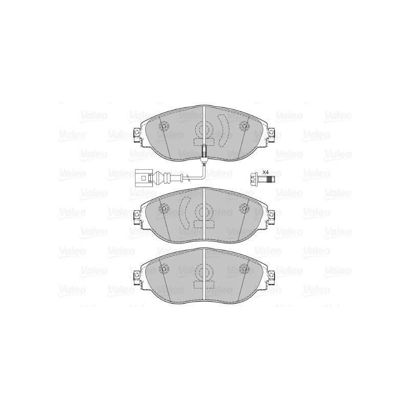 Jeu de quatre plaquettes de frein à disque VALEO