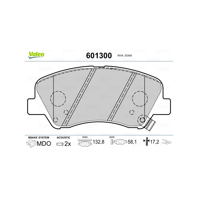 Jeu de quatre plaquettes de frein à disque VALEO