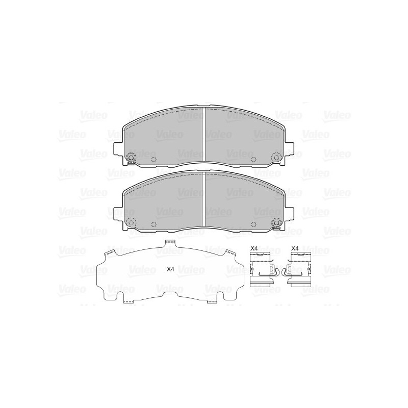 Jeu de quatre plaquettes de frein à disque VALEO