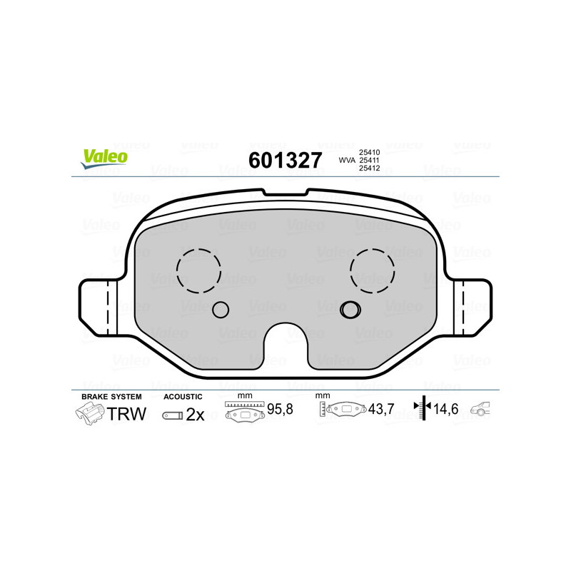 Jeu de quatre plaquettes de frein à disque VALEO