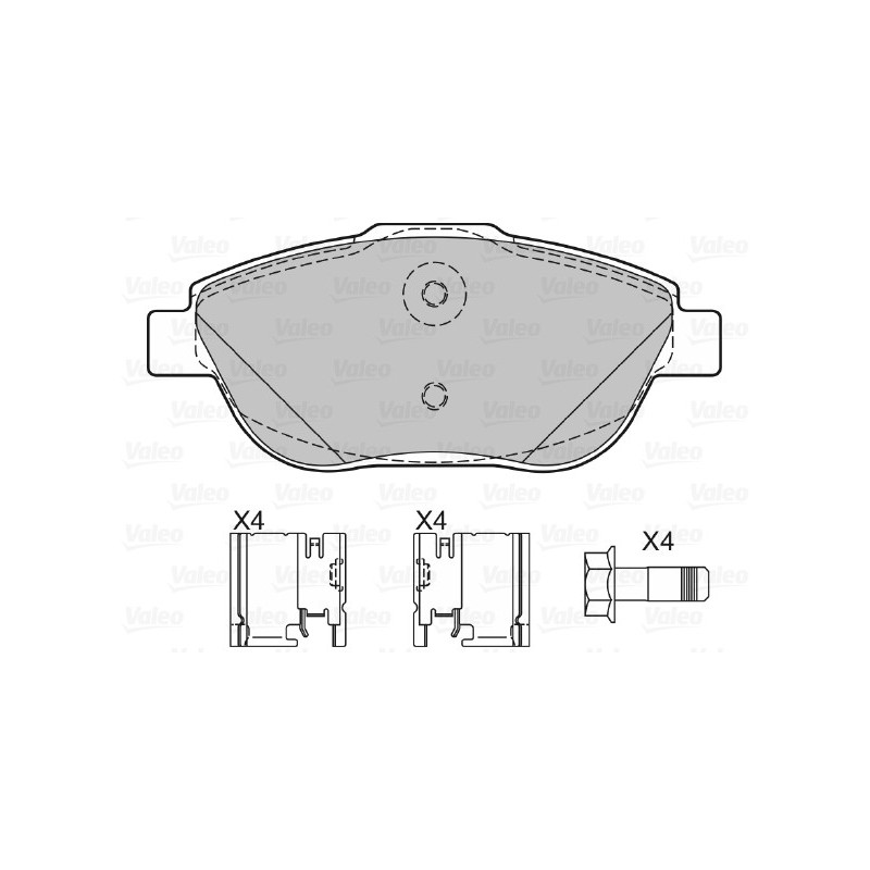 Jeu de quatre plaquettes de frein à disque VALEO