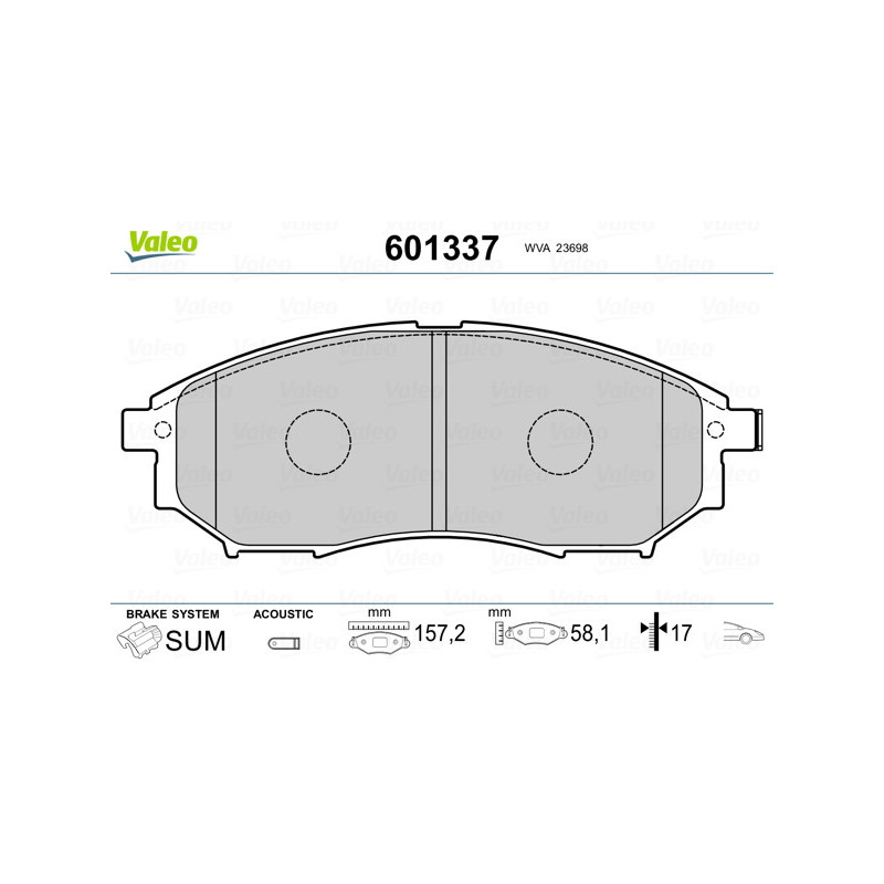 Jeu de quatre plaquettes de frein à disque VALEO