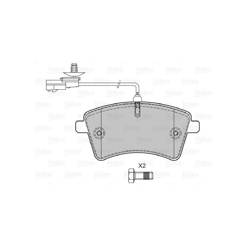 Jeu de quatre plaquettes de frein à disque VALEO