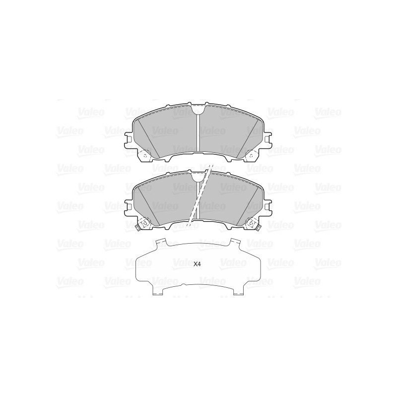 Jeu de quatre plaquettes de frein à disque VALEO