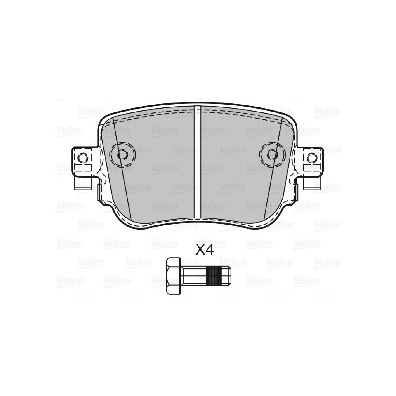 Jeu de quatre plaquettes de frein à disque VALEO
