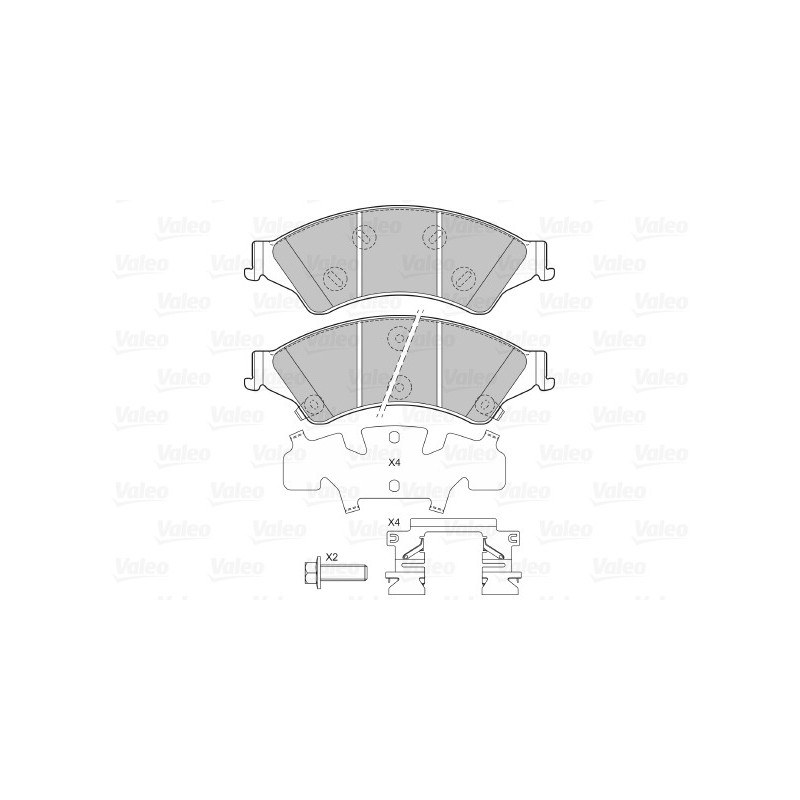 Jeu de quatre plaquettes de frein à disque VALEO