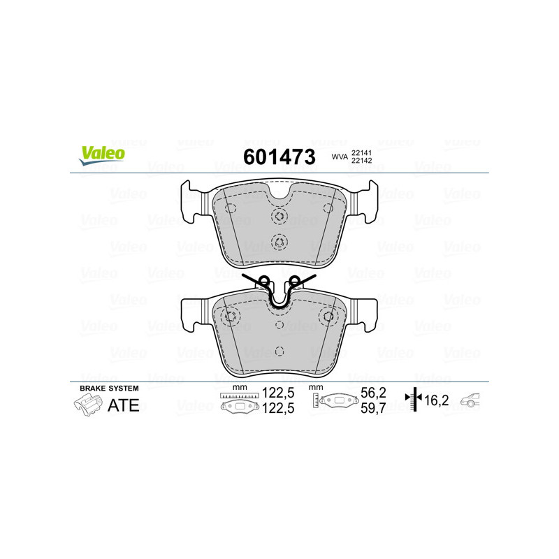 Jeu de quatre plaquettes de frein à disque VALEO