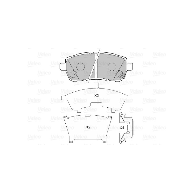 Jeu de quatre plaquettes de frein à disque VALEO