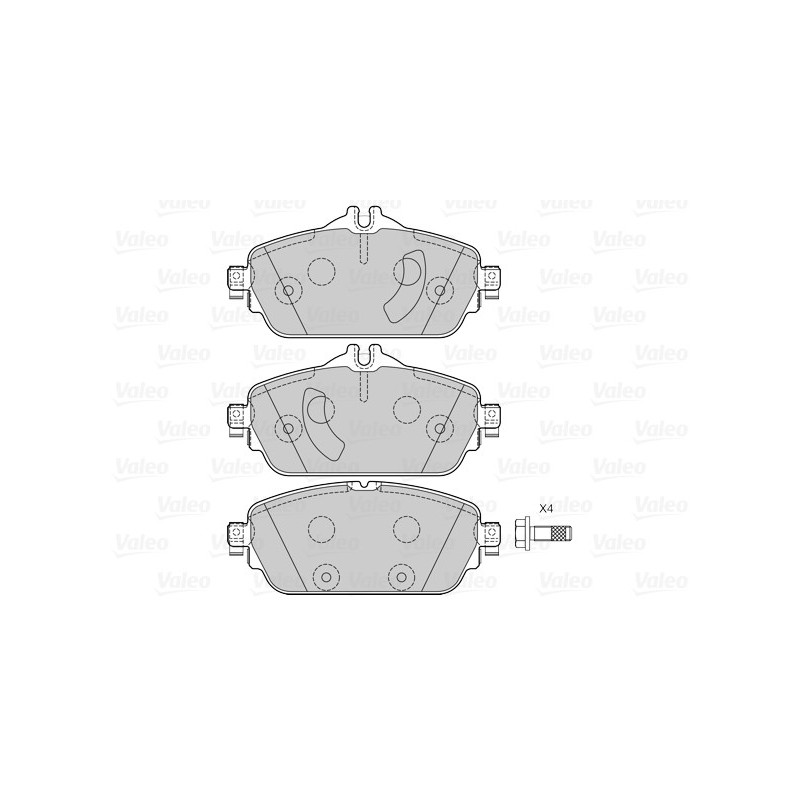 Jeu de quatre plaquettes de frein à disque VALEO