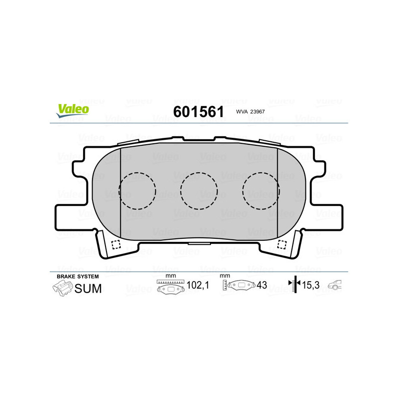 Jeu de quatre plaquettes de frein à disque VALEO