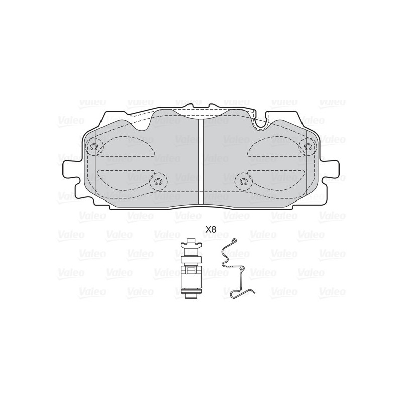 Jeu de quatre plaquettes de frein à disque VALEO