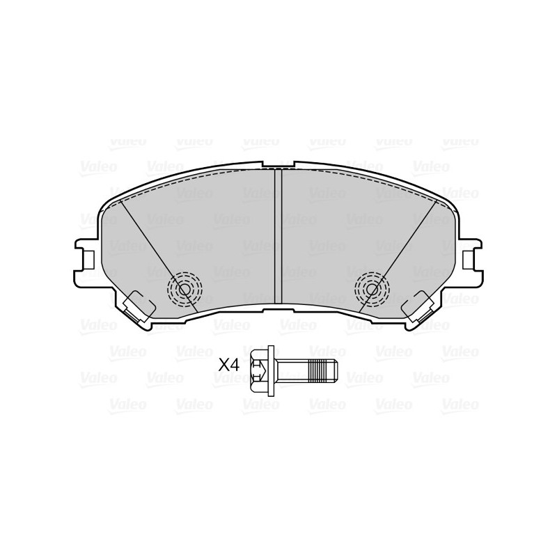 Jeu de quatre plaquettes de frein à disque VALEO