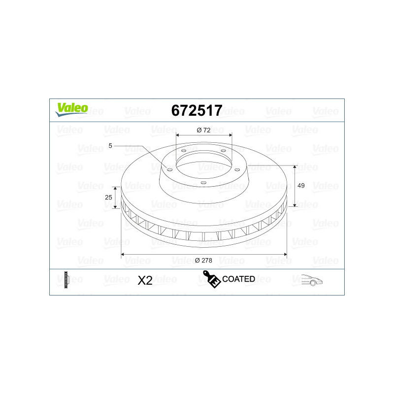 Disque de frein à l'unité VALEO