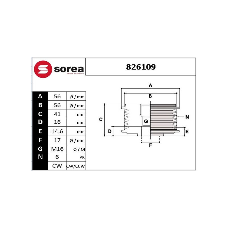 Poulie roue libre (alternateur) EAI