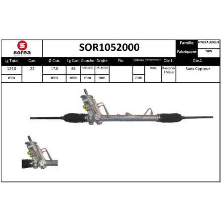 Crémaillère de direction EAI