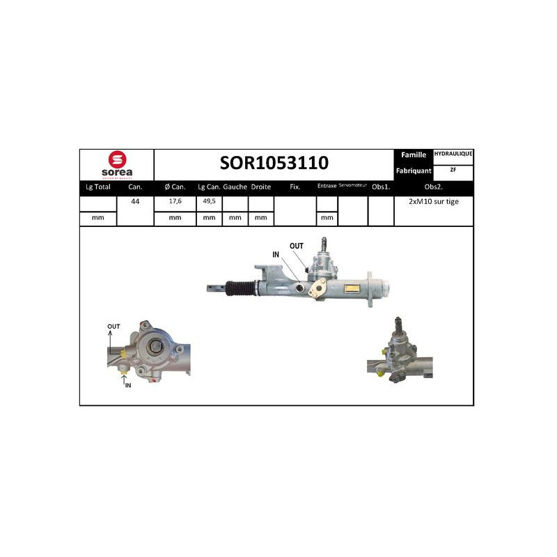 Crémaillère de direction EAI