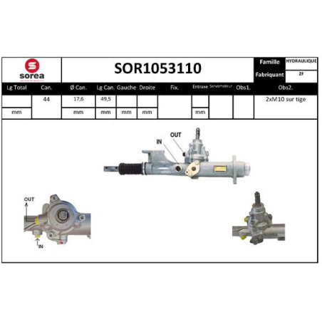 Crémaillère de direction EAI