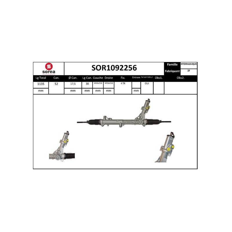 Crémaillère de direction EAI