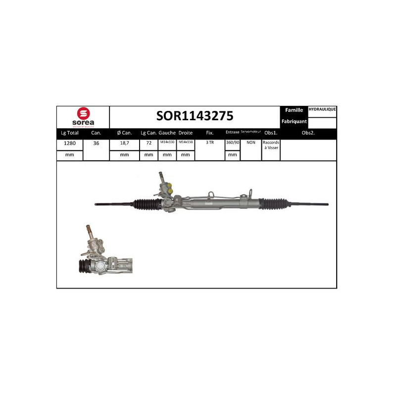 Crémaillère de direction EAI