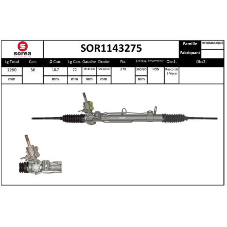 Crémaillère de direction EAI