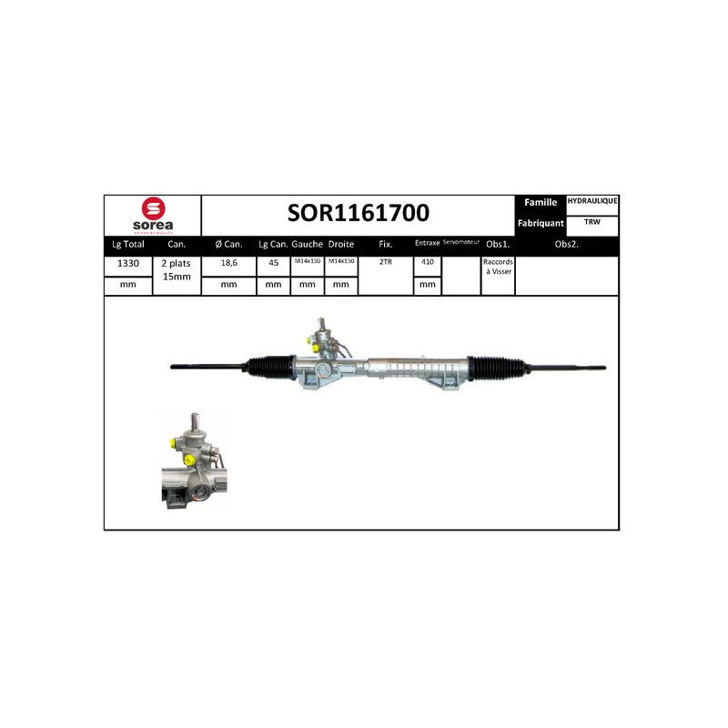 Crémaillère de direction EAI