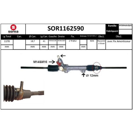 Crémaillère de direction EAI