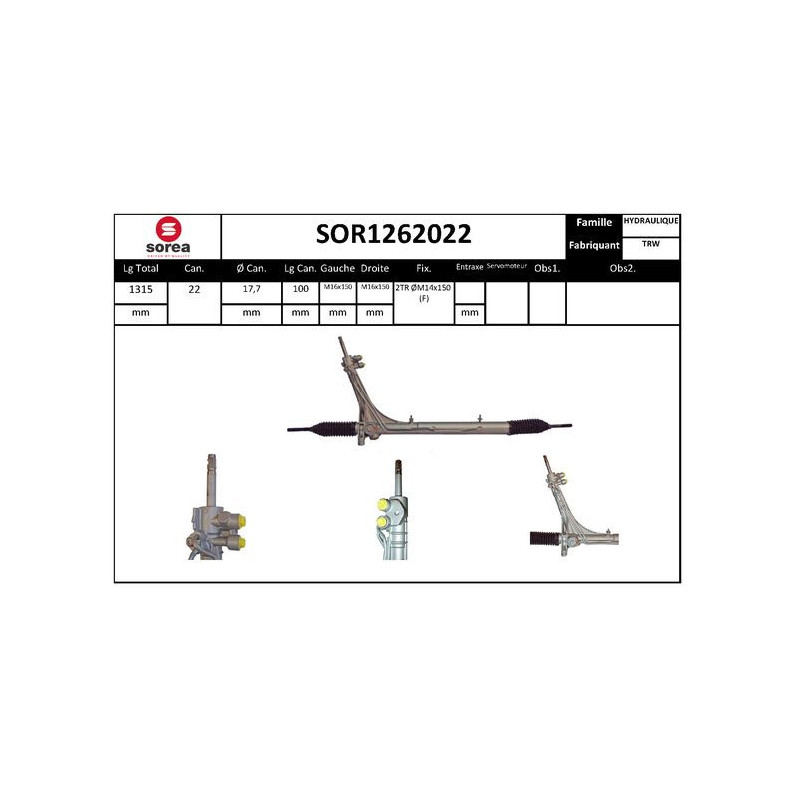 Crémaillère de direction EAI