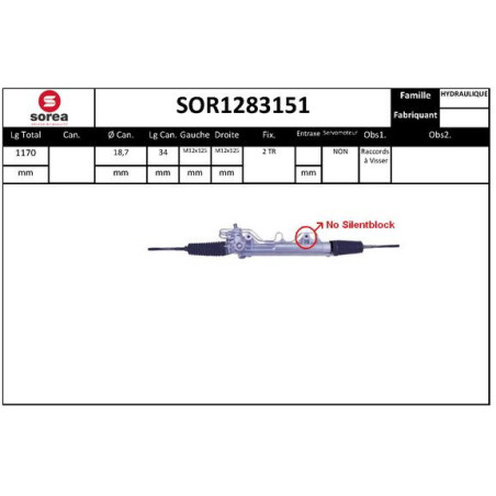 Crémaillère de direction EAI