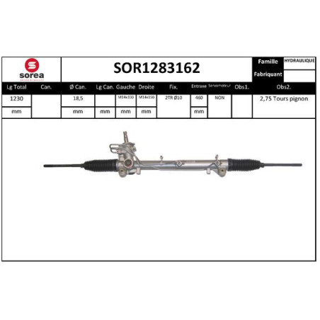 Crémaillère de direction EAI