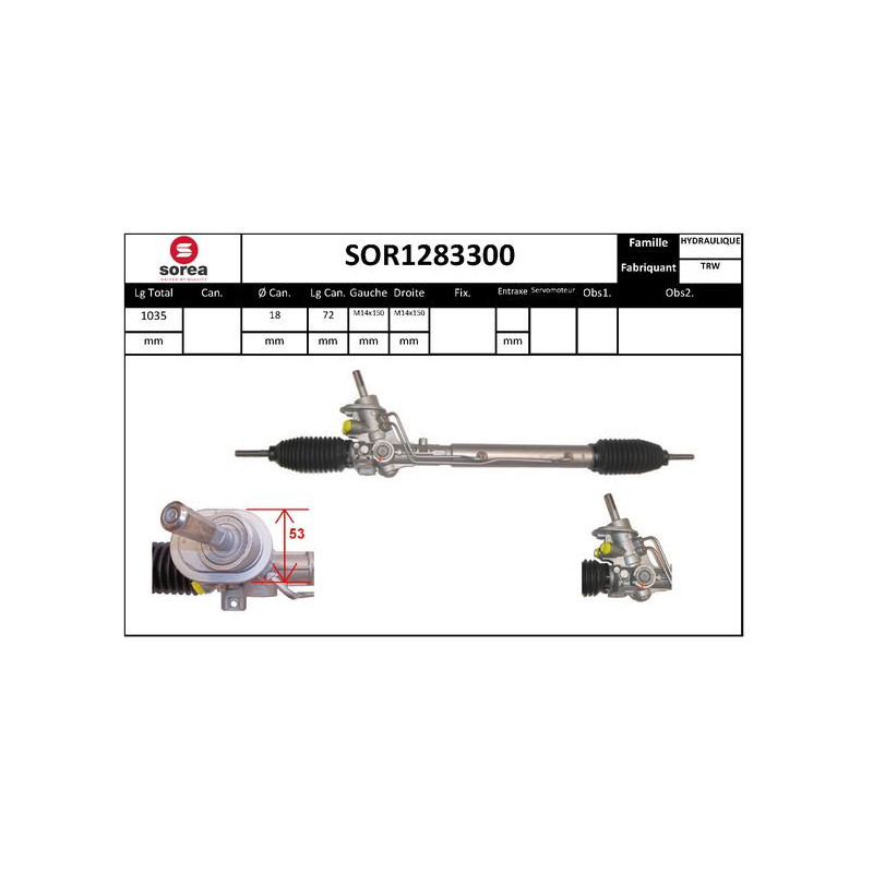 Crémaillère de direction EAI