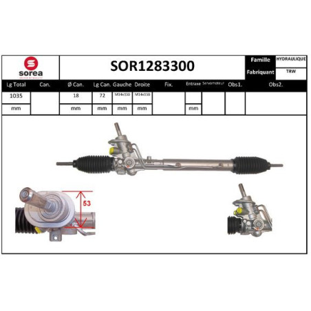 Crémaillère de direction EAI
