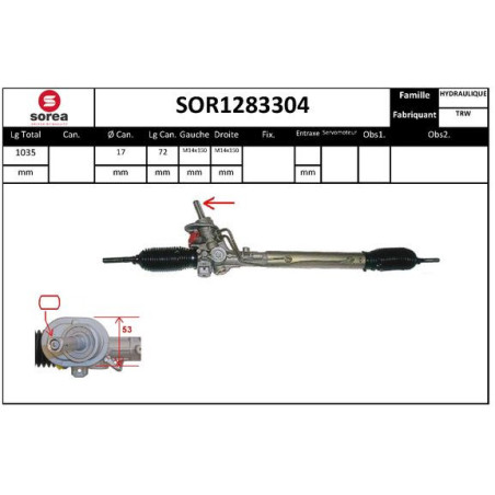Crémaillère de direction EAI