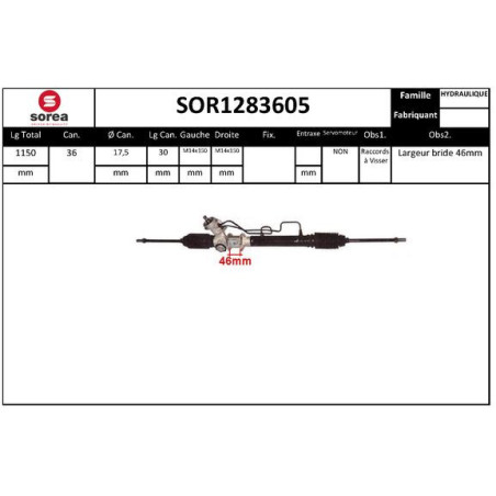 Crémaillère de direction EAI